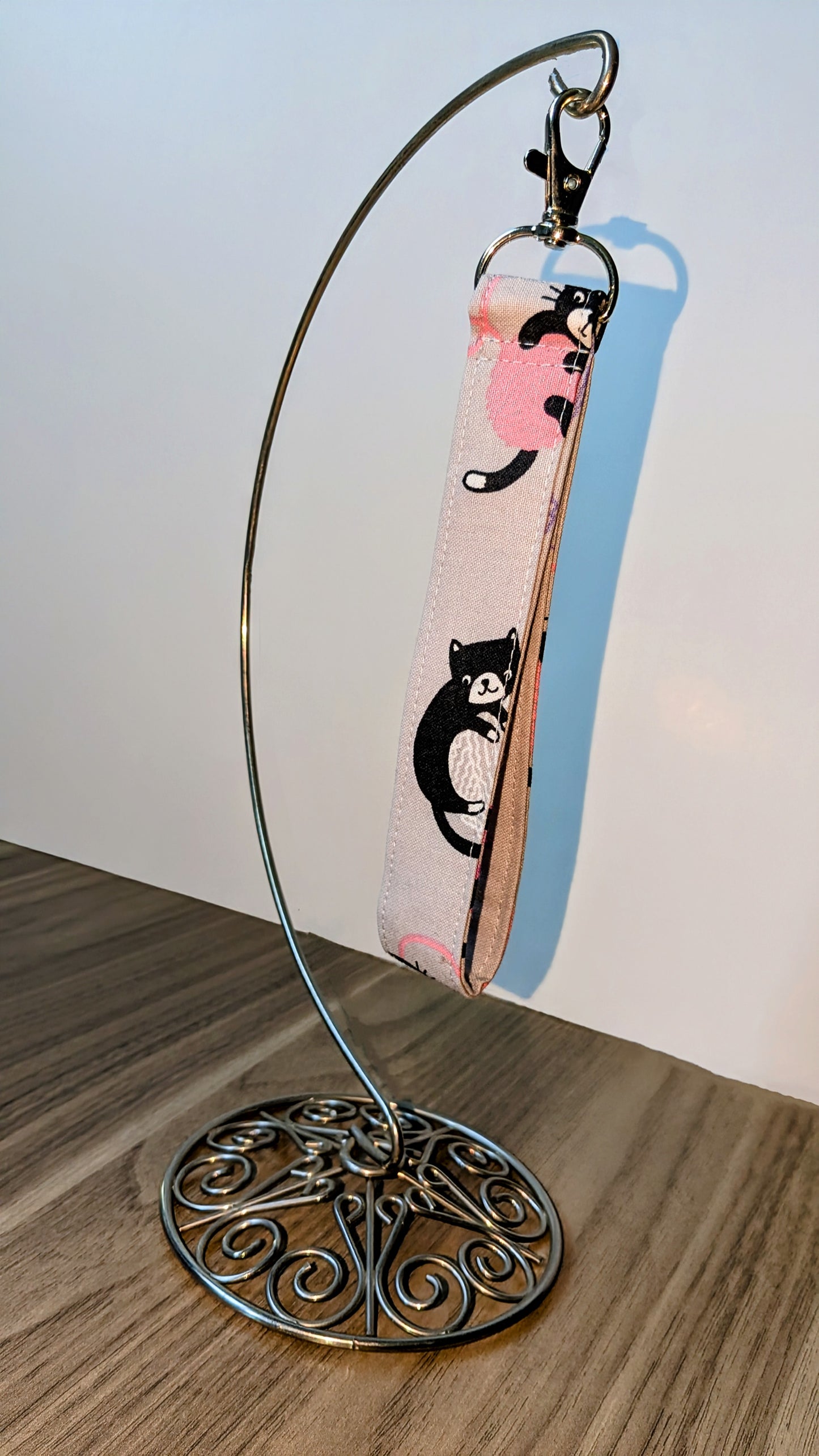 Cat themed wristlet/keychain/fob