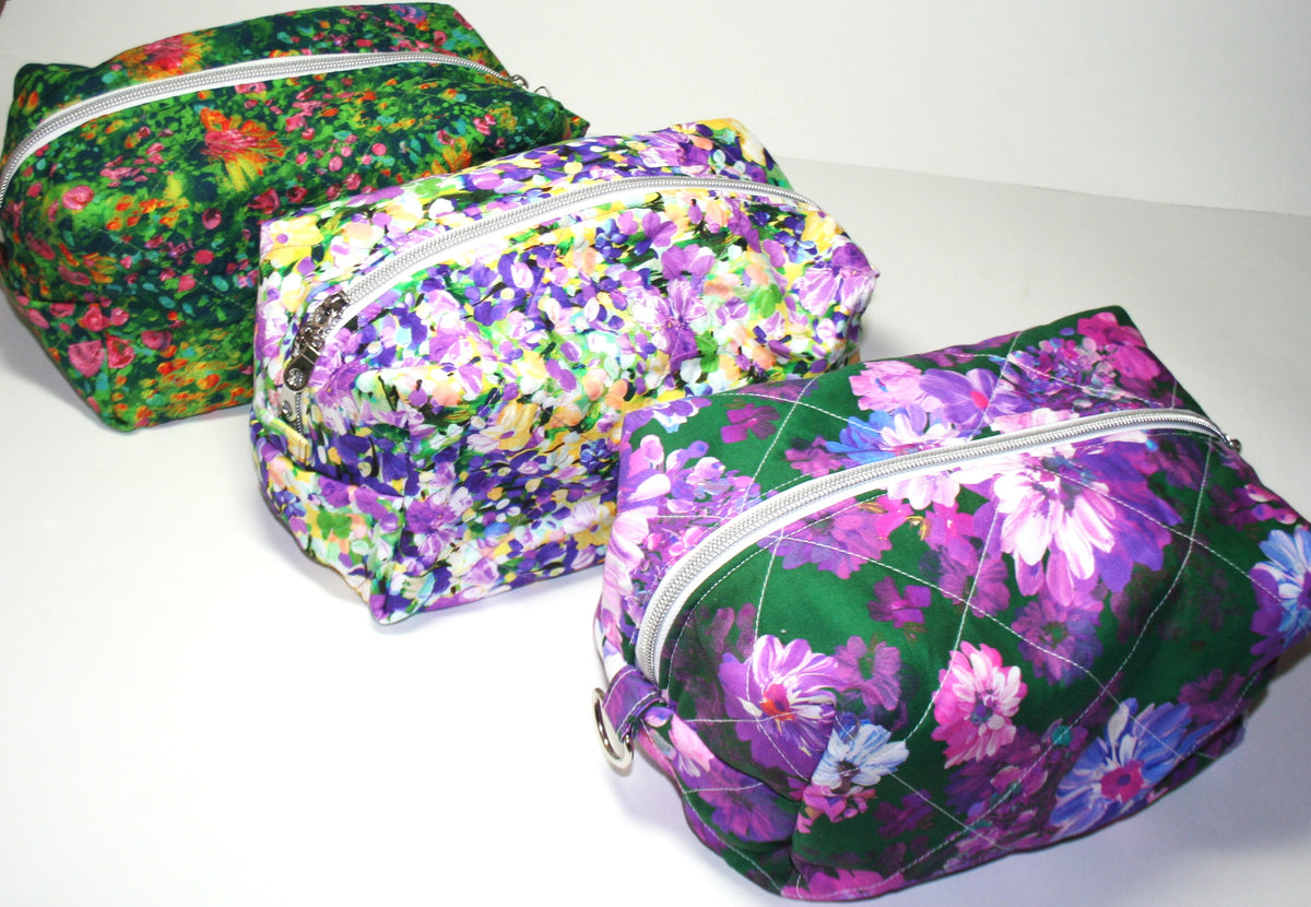 Floral boxy bag (large) - pink and purple