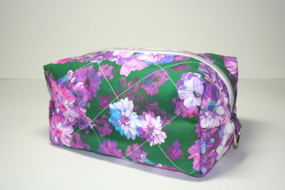 Floral boxy bag (small) - dark green