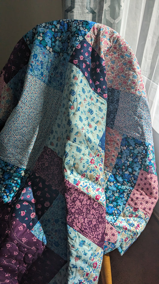 Elegant Liberty Fabric Throw Quilt