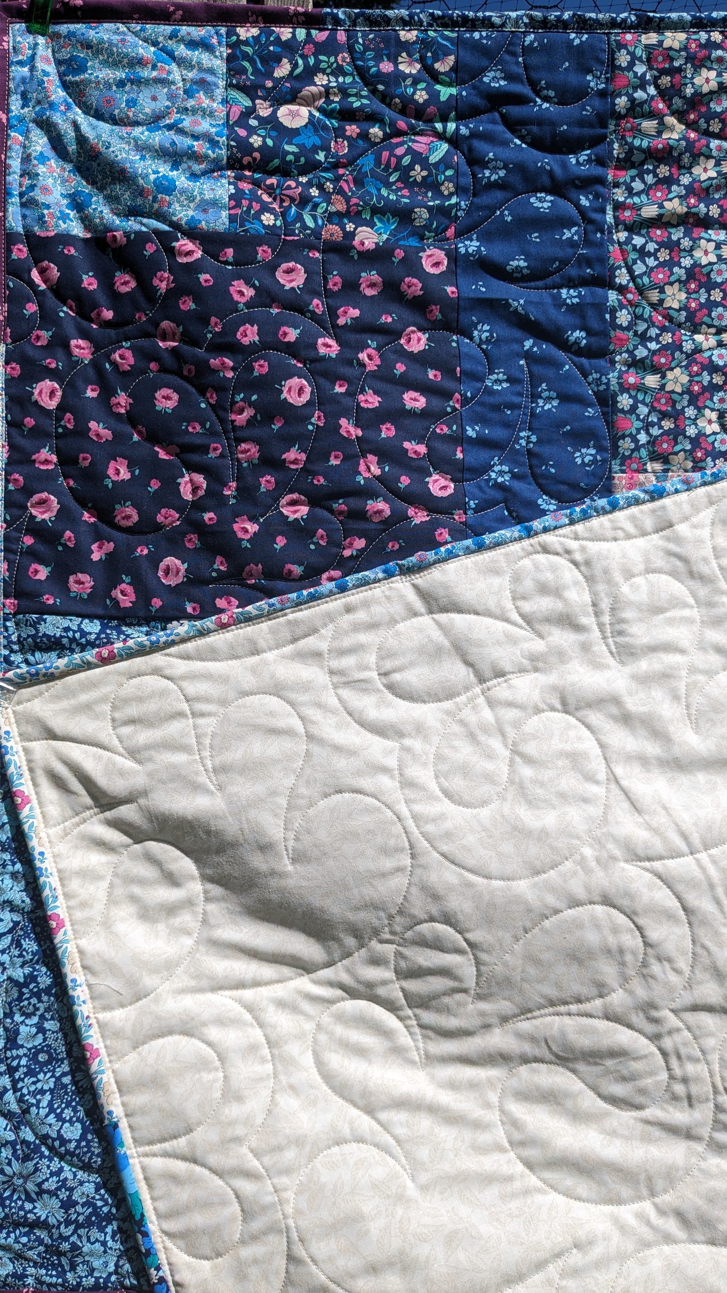 Elegant Liberty Fabric Throw Quilt