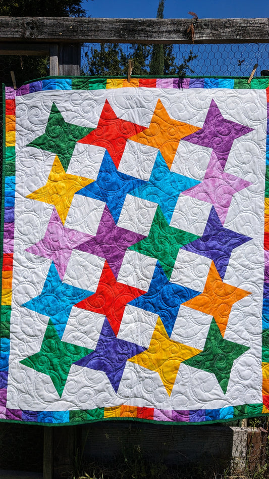 Rainbow Throw Quilt