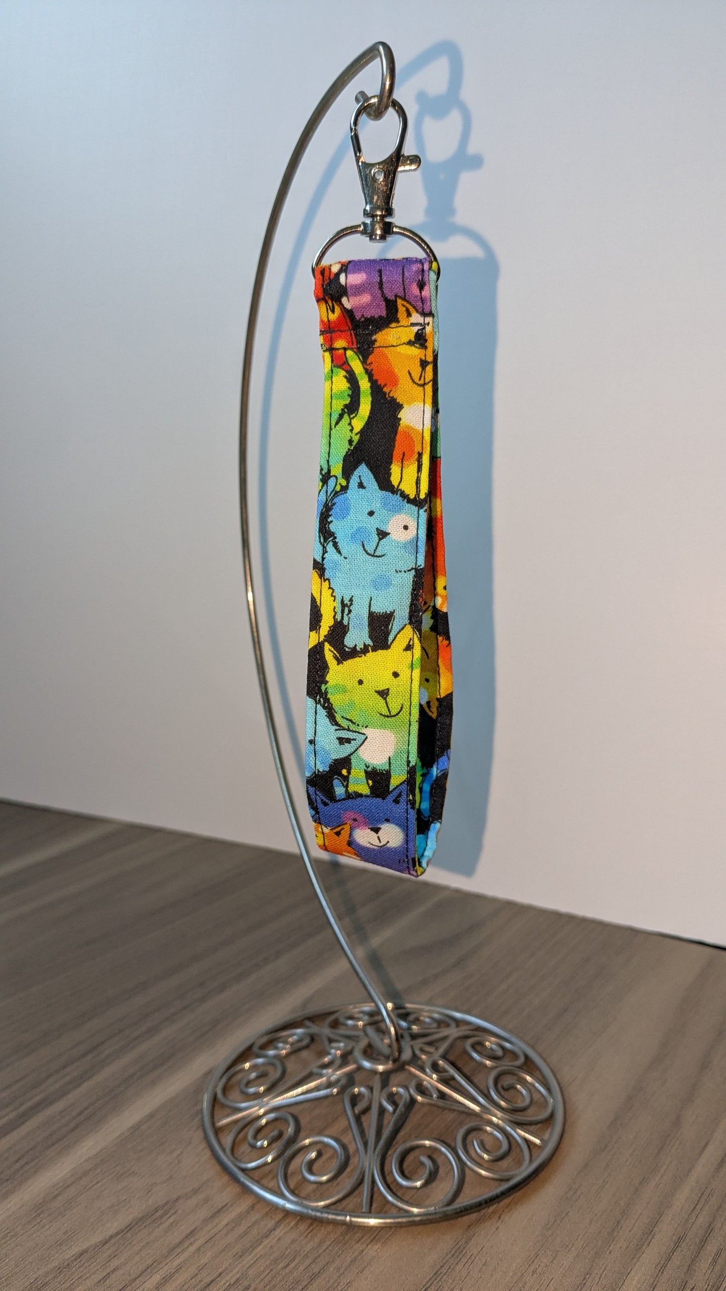 Cat themed wristlet/keychain/fob