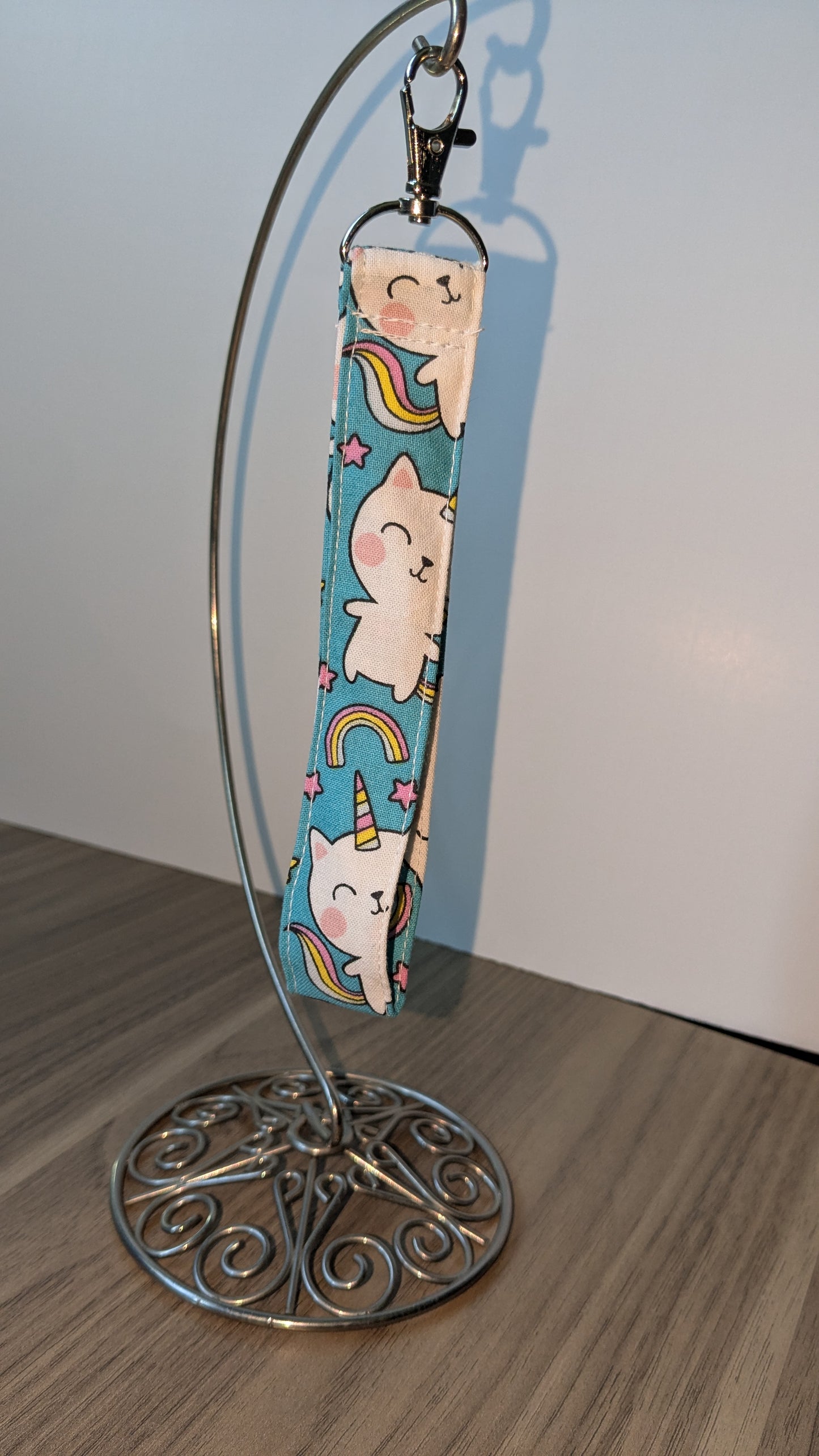 Cat themed wristlet/keychain/fob