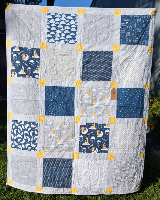Blue and gray baby 46 x 60"