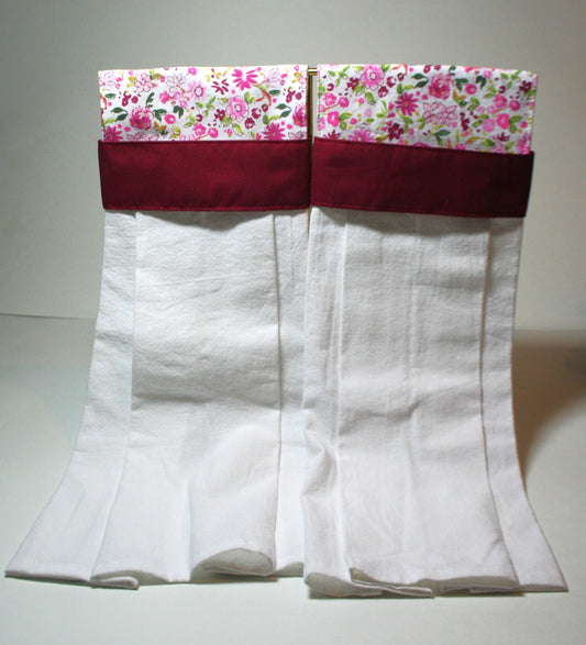 Tea Towel - burgundy floral
