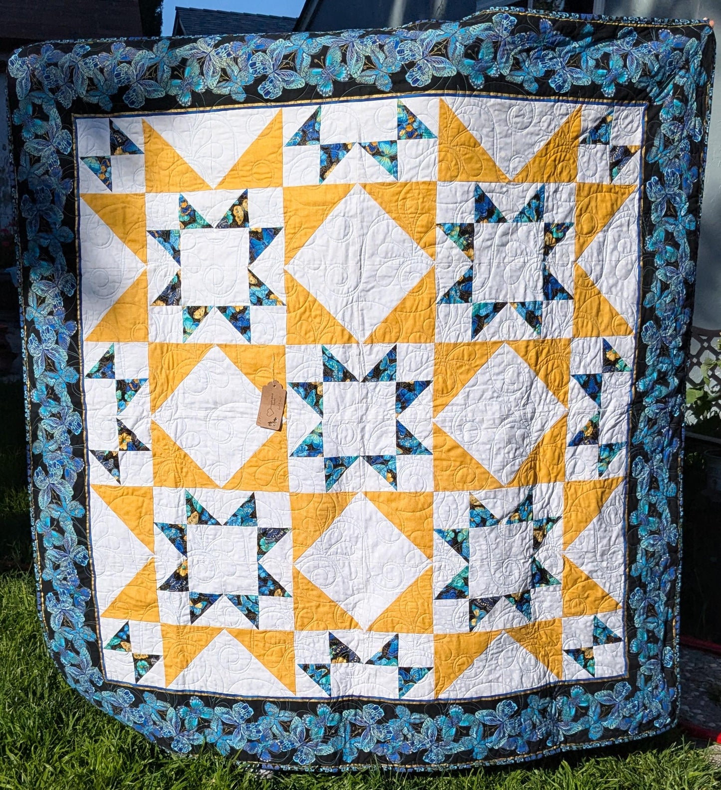 Butterfly throw quilt