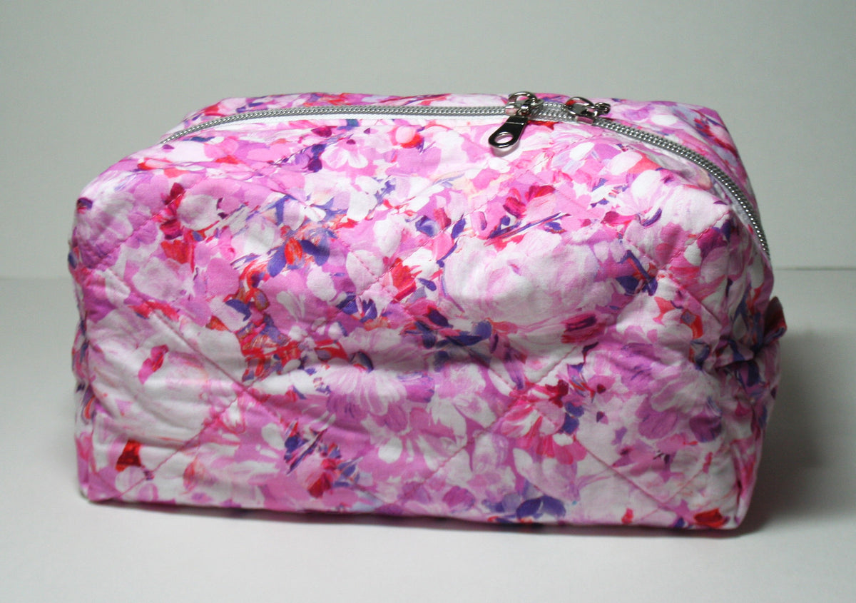 Floral boxy bag (large) - pink and purple