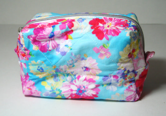 Floral boxy bag (small) - pale pink and green