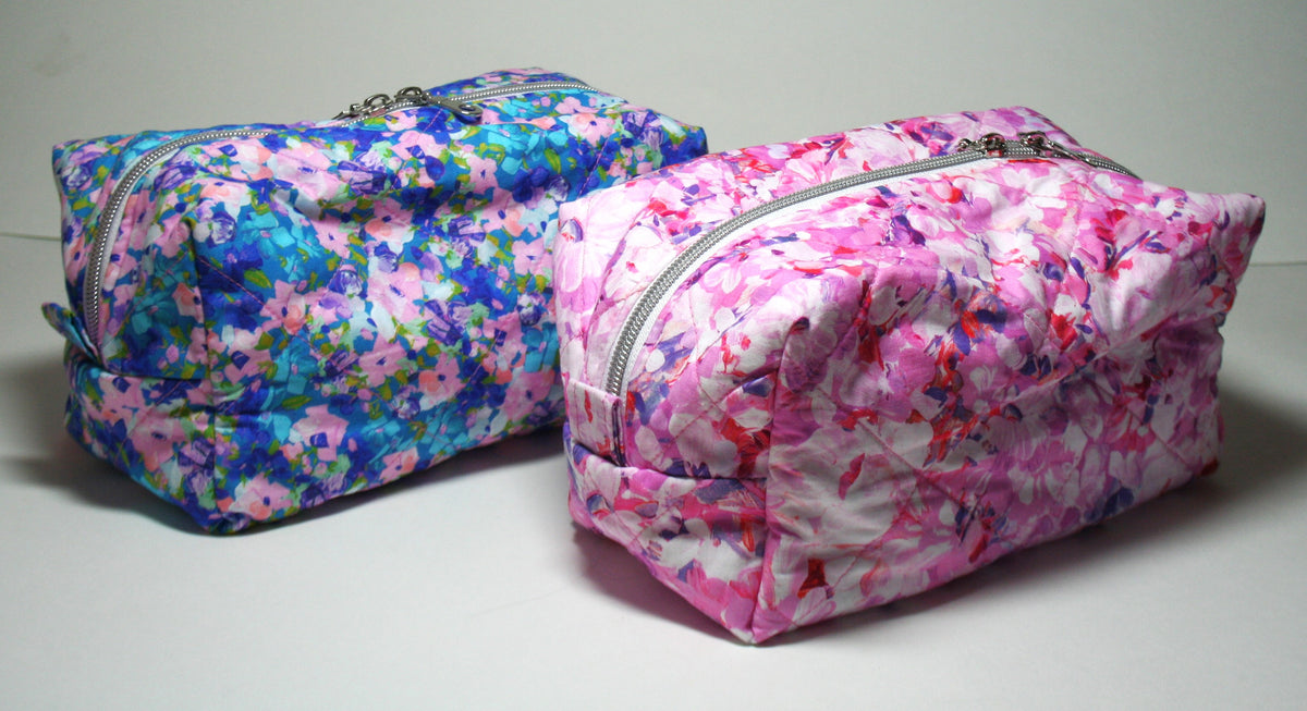 Floral boxy bag (large) - pink and purple