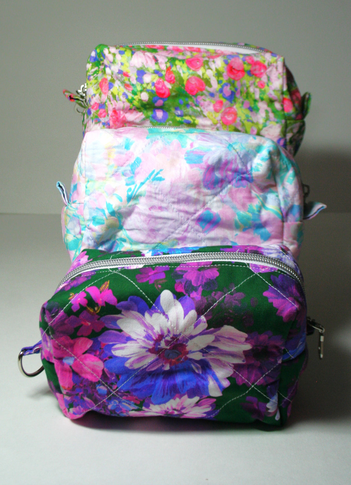 Floral boxy bag (small) - light blue