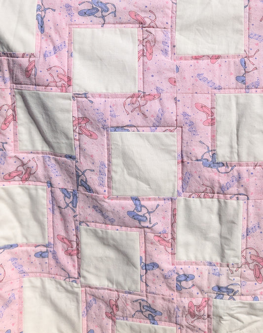 pink and purple Ballet baby quilt
