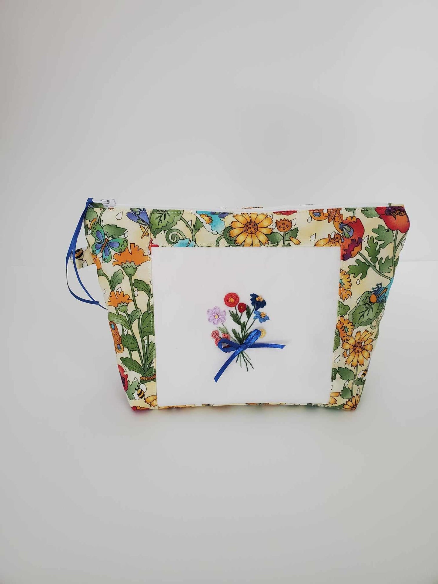Hand Embroidered Zipper Pouch