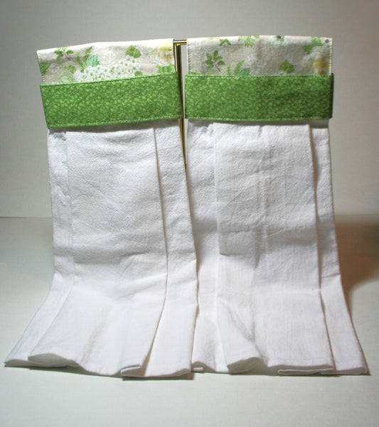 Tea Towel - tan with white flowers